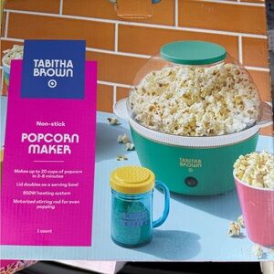 Tabitha Brown Teal Popcorn Maker with Serving Lid